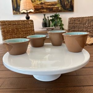 Vintage Chateau Buffet Cinnamon Turquoise Cups. MCM. Four Cups, Two Sizes